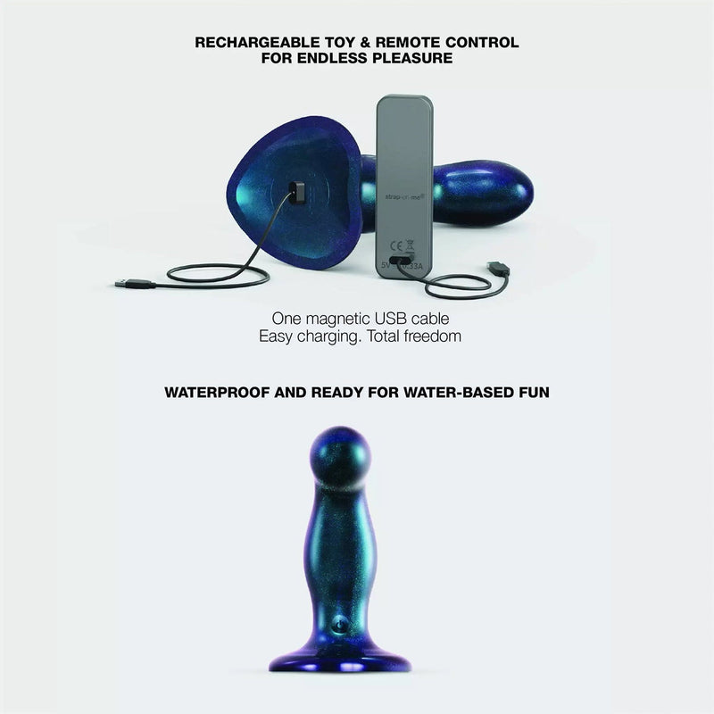 Strap-On-Me - Vibrerende Vingerende Dildo - Maat M - Blauw