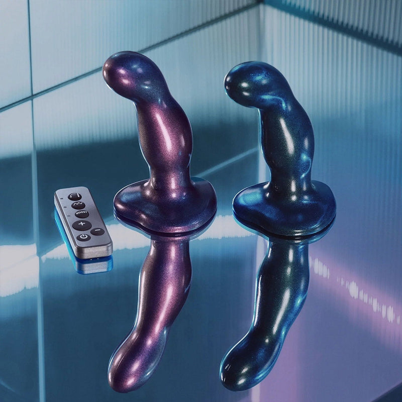 Strap-On-Me - Vibrerende Vingerende Dildo - Maat M - Blauw