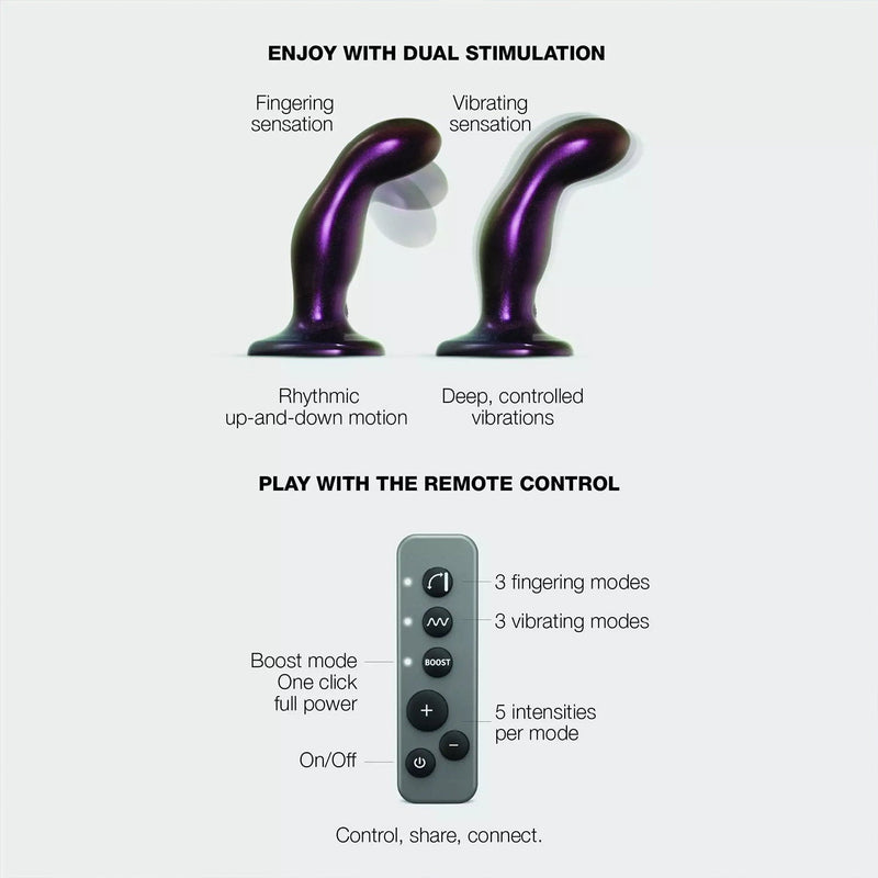 Strap-On-Me - Vibrerende Vingerende Dildo - Maat M - Paars