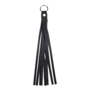 Rimba - Lederen Suède Halsband met Afneembare Flogger - Zwart