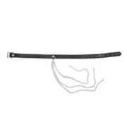 Rimba - Lederen Halsband met Metalen Kettingen - Zwart/Zilver