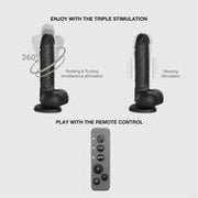 Strap-On-Me - Roterende & Vibrerende Realistische Dildo - Zwart