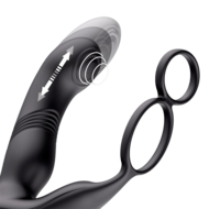 IY Astex - Stotende & Kloppende Prostaatmassager met Afstandsbediening - Zwart