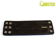 Brutus - Lederen Polsportemonnee met Rits - Zwart/Blauw