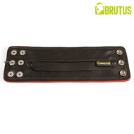 Brutus - Lederen Polsportemonnee met Rits - Zwart/Rood