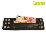 Brutus - Lederen Polsportemonnee met Rits - Zwart