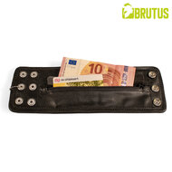 Brutus - Lederen Polsportemonnee met Rits - Zwart
