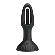 Pretty Love - Hubert - Vibrerende Buttplug - Anaal Vibrator - Met Wiebelend Tongetje - Zwart