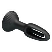 Pretty Love - Hubert - Vibrerende Buttplug - Anaal Vibrator - Met Wiebelend Tongetje - Zwart