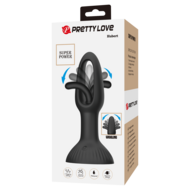 Pretty Love - Hubert - Vibrerende Buttplug - Anaal Vibrator - Met Wiebelend Tongetje - Zwart