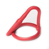 Sport Fucker - Siliconen Cockring Met Penisplug - Rood