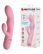 Pretty Love - Zach - Rabbit Vibrator met Vierzijdige Klopfunctie - Roze