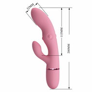 Pretty Love - Zach - Rabbit Vibrator met Vierzijdige Klopfunctie - Roze