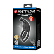 Pretty Love - Goodwin - Vibrerende Dubbele Penisring - Zwart