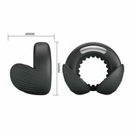 Pretty Love - Quentin - Vibrerende Cockring met Dubbele Motor - Zwart