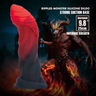 Power Monsters - Infernal Goliath - Monster Dildo - 25 cm - Zwart/Rood