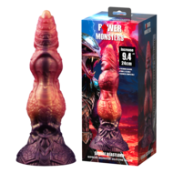 Power Monsters - Savage BeastLord - Monster Dildo - 24 cm - Oranje/Rood/Goud