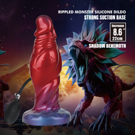 Power Monsters - Shadow Behemoth - Opblaasbare Monster Dildo - 22 cm - Rood/Blauw