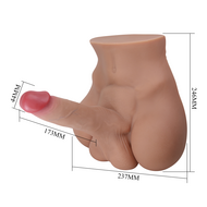 Crazy Bull - Rhyne - Masturbator met Buigzame Dildo - Lichte Huidskleur