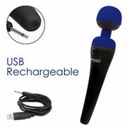 PalmPower - Recharge Wand Massager - Flexibele Kop - Blauw/Zwart
