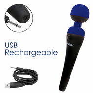 PalmPower - Recharge Wand Massager - Flexibele Kop - Blauw/Zwart