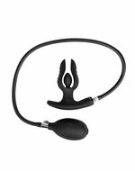 Rimba Electro Play - E-Stim Opblaasbare Anaal Plug - Bi-Polair - Zwart