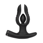 Rimba Electro Play - E-Stim Opblaasbare Anaal Plug - Bi-Polair - Zwart