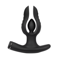 Rimba Electro Play - E-Stim Opblaasbare Anaal Plug - Bi-Polair - Zwart