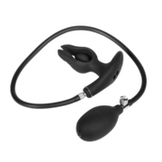 Rimba Electro Play - E-Stim Opblaasbare Anaal Plug - Bi-Polair - Zwart