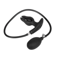 Rimba Electro Play - E-Stim Opblaasbare Anaal Plug - Bi-Polair - Zwart