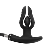 Rimba Electro Play - E-Stim Opblaasbare Anaal Plug - Bi-Polair - Zwart