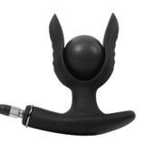 Rimba Electro Play - E-Stim Opblaasbare Anaal Plug - Bi-Polair - Zwart