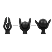 Rimba Electro Play - E-Stim Opblaasbare Anaal Plug - Bi-Polair - Zwart