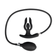 Rimba Electro Play - E-Stim Opblaasbare Anaal Plug - Bi-Polair - Zwart