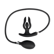 Rimba Electro Play - E-Stim Opblaasbare Anaal Plug - Bi-Polair - Zwart