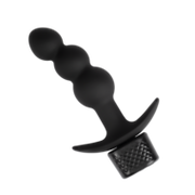 Rimba Electro Play - E-Stim Geribbelde Buttplug - Bi-Polair - Zwart