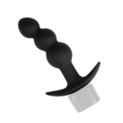 Rimba Electro Play - E-Stim Geribbelde Buttplug - Bi-Polair - Zwart