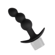 Rimba Electro Play - E-Stim Geribbelde Buttplug - Bi-Polair - Zwart