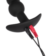 Rimba Electro Play - E-Stim Geribbelde Buttplug - Bi-Polair - Zwart