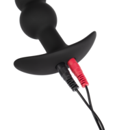 Rimba Electro Play - E-Stim Geribbelde Buttplug - Bi-Polair - Zwart