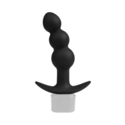 Rimba Electro Play - E-Stim Geribbelde Buttplug - Bi-Polair - Zwart