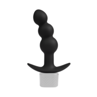 Rimba Electro Play - E-Stim Geribbelde Buttplug - Bi-Polair - Zwart