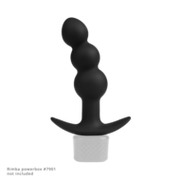 Rimba Electro Play - E-Stim Geribbelde Buttplug - Bi-Polair - Zwart