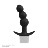 Rimba Electro Play - E-Stim Geribbelde Buttplug - Bi-Polair - Zwart