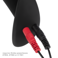 Rimba Electro Play - E-Stim Geribbelde Buttplug - Bi-Polair - Zwart