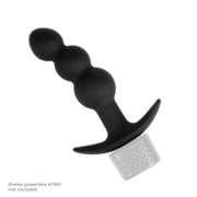 Rimba Electro Play - E-Stim Geribbelde Buttplug - Bi-Polair - Zwart