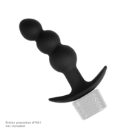 Rimba Electro Play - E-Stim Geribbelde Buttplug - Bi-Polair - Zwart