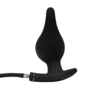 Rimba Electro Play - E-Stim Opblaasbare Anaal Plug - Bi-Polair - Zwart