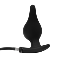 Rimba Electro Play - E-Stim Opblaasbare Anaal Plug - Bi-Polair - Zwart