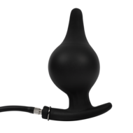 Rimba Electro Play - E-Stim Opblaasbare Anaal Plug - Bi-Polair - Zwart